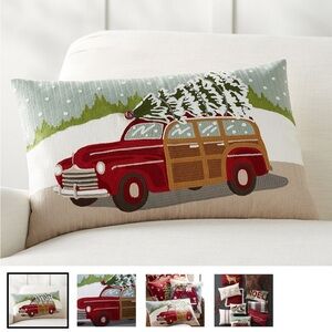 Pottery Barn Red and Green Holiday Pillow Case